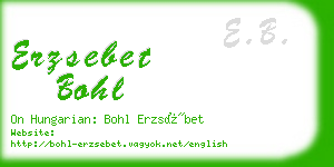 erzsebet bohl business card